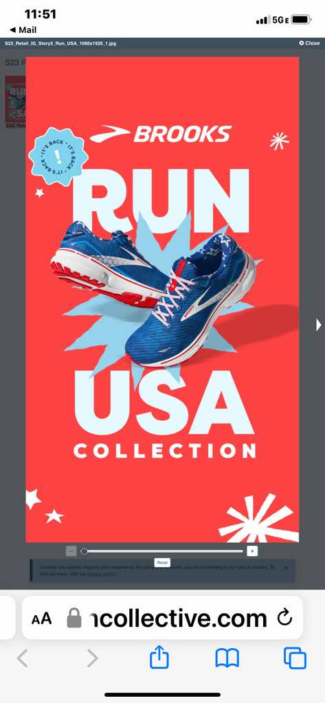 Brooks Men's Ghost 15 "Run USA" closeout final sale